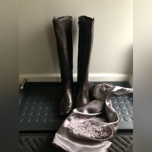 Browns Couture knee high brown leather boots size US 7